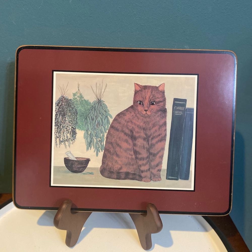 Rustic Primitive Cat Portrait Trivet by Pimpernel
